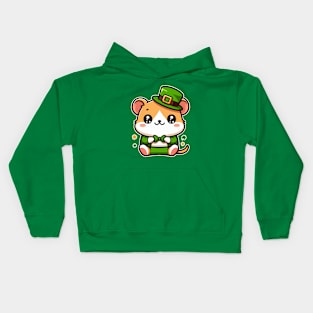 St. Patrick's Hamster Cute Kawaii Dodent Lover  Kids Hoodie